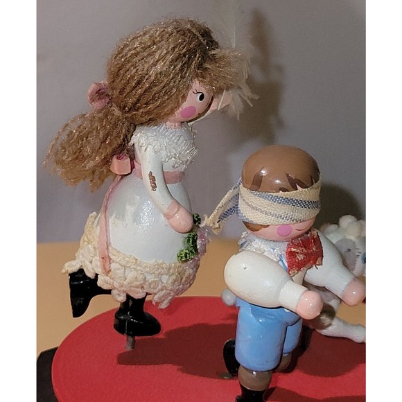 Kurt Adler Musical We Wish You a Merry Christmas Girl Boy Dog Rotate Wood 1983 - Picture 14 of 16